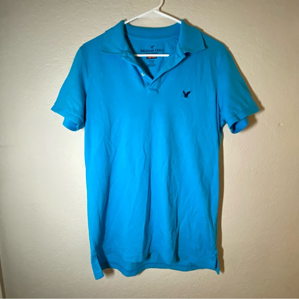 American Eagle Outfitters Blue Polo Shirt Classic Design